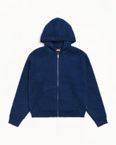 WAFFLE CASHMERE ZIP HOOD SWEATER