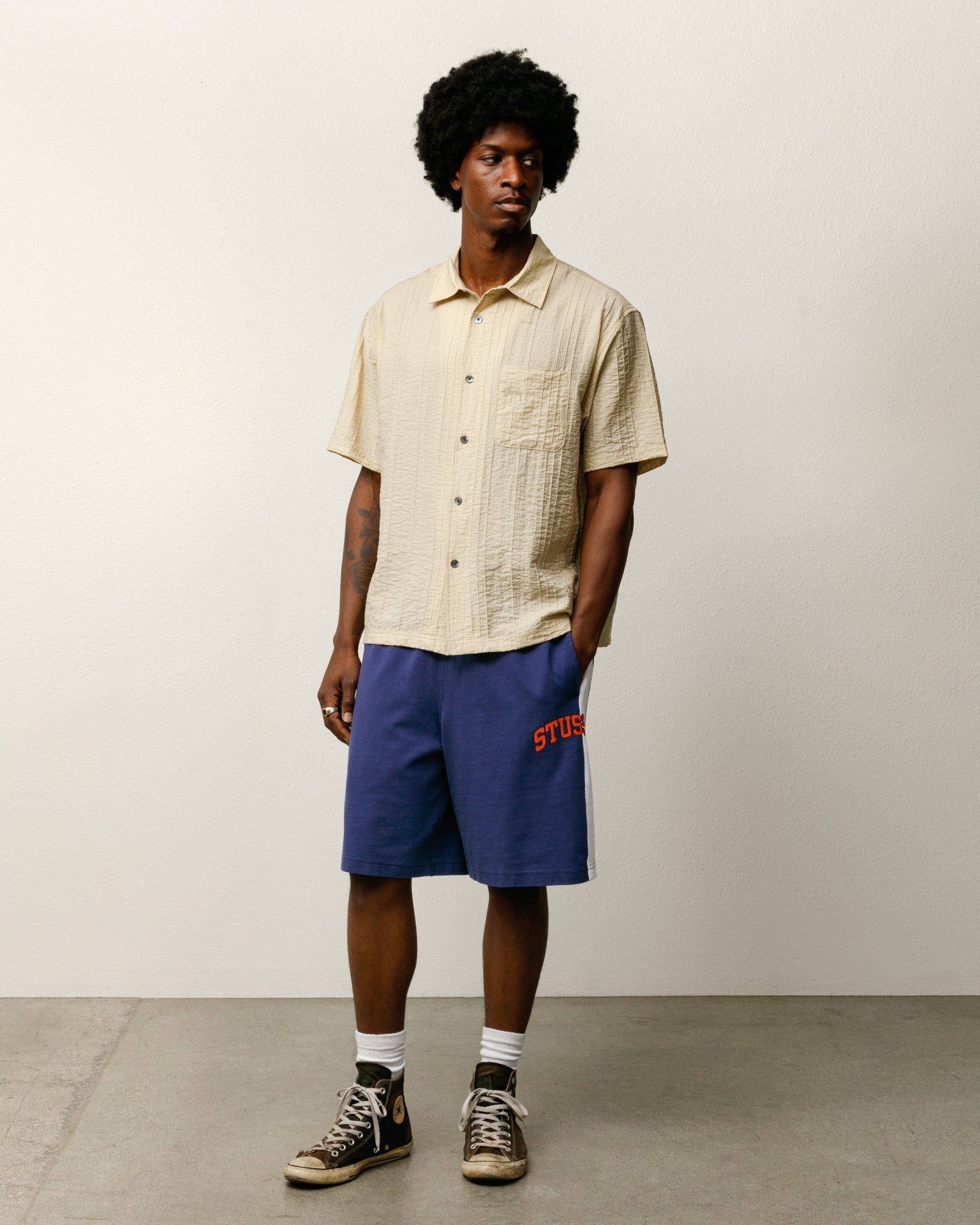 PLEATED TEXTURED SHIRT