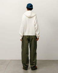 WAFFLE CASHMERE ZIP HOOD SWEATER