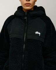 SHERPA PANELED HOODED JACKET