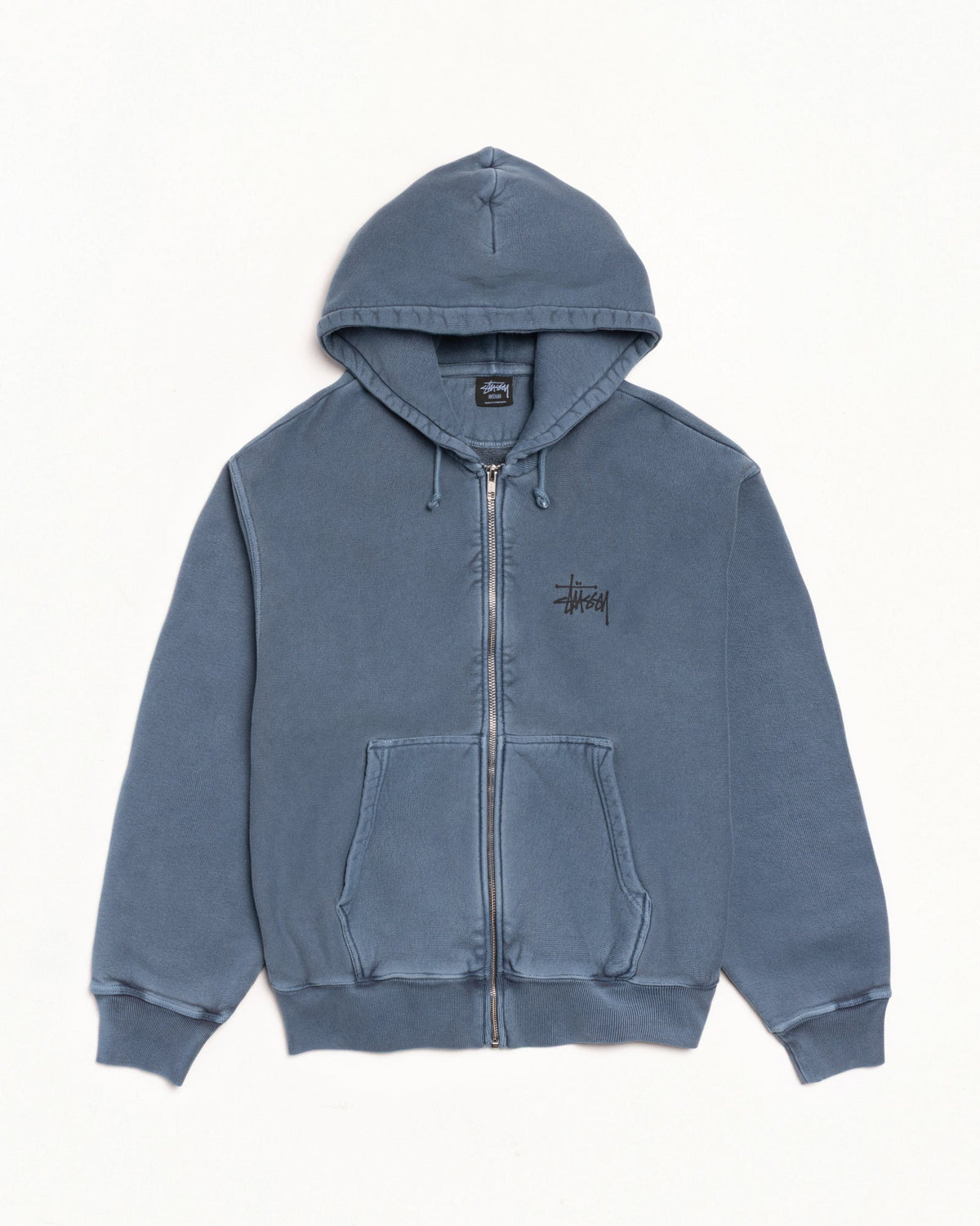 BASIC STÜSSY ZIP HOODIE PIGMENT DYED